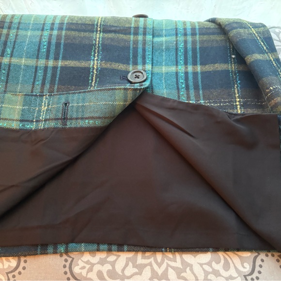 NWOT JJill Teal Plaid Mini Skirt - Picture 6 of 9
